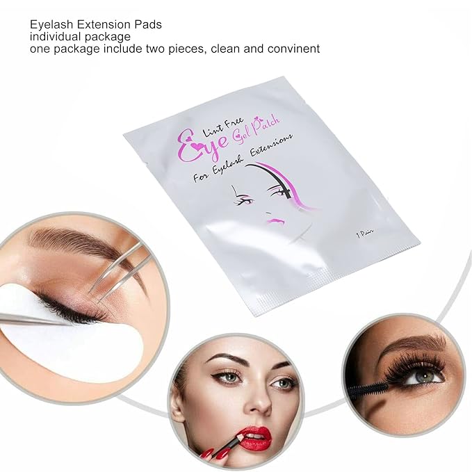 50pcs Eyelash Pads, Gel Lash Pads Under Eye Hydrogel Eye Pads for Eyelash Design, Individual Packing Eyelash Patch for Woman Beauty-Velvo Beauty