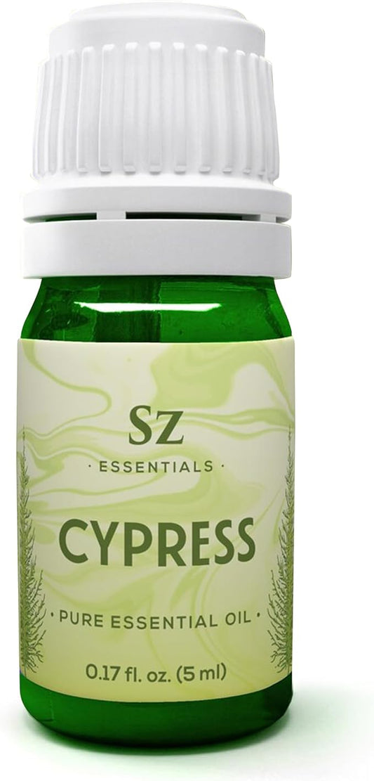 Cypress Essential Oil (Cupressus sempervirens) - 100% Pure & Undiluted - Fresh Crisp & Woody Aroma with Overtones of Earth and Evergreen - Therapeutic Grade and Vegan - 0.17 oz (5ml)-Velvo Beauty