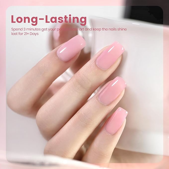 RARJSM Nude Sheer Pink Fiber Glass Rubber Base Gel Nail Polish for Repair Broken Nails StrengthenerGel Base Coat Transparent Brush on Building Gel in a Bottle Soak Off UV LED Curing Requires 15ml-Velvo Beauty