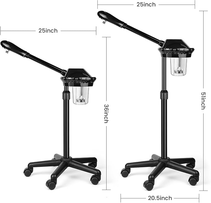 Professional Face Steamer, Adjustable Height and Angle, Facial Steamer Clean Skin Firming Pores and Moisturizing Suitable for a Beauty, Spa, at Home-Velvo Beauty