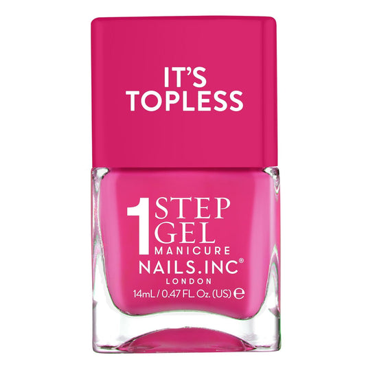 Nails Inc It's Topless Gel-Like Nail Polish, 4-in-1 Base Coat, Treatment, Color & Top Coat, Long Lasting, Strong, Chip Free Nails, Glossy Salon Quality Manicure, Air Dry, Olivia, 0.47 Fl Oz-Velvo Beauty