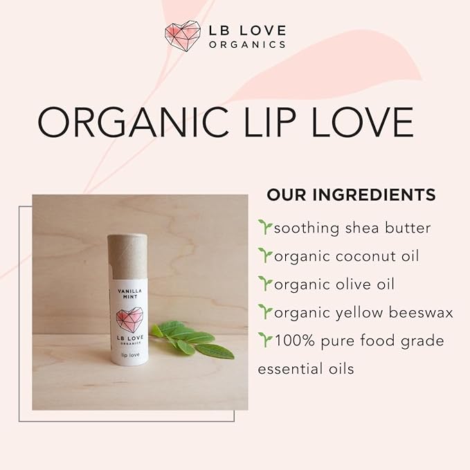 Plastic Free Lip Love | Jumbo Organic Lip Balm | Organic Beeswax and Plant Based | Zero Waste Natural Lip Balm (Vanilla Mint)-Velvo Beauty