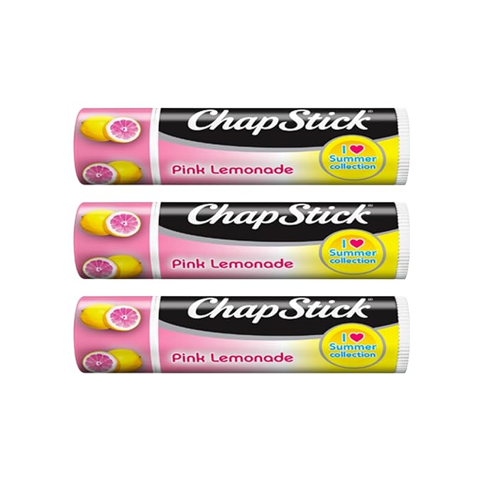 Pink Lemonade Chapstick 3-Pack. Includes Bonus Lip Balm Holder Keychain (Pink). Limited Edition Flavor from the Chapstick I Love Summer Collection, Unique Gift Bundle from Tiny Seed-Velvo Beauty