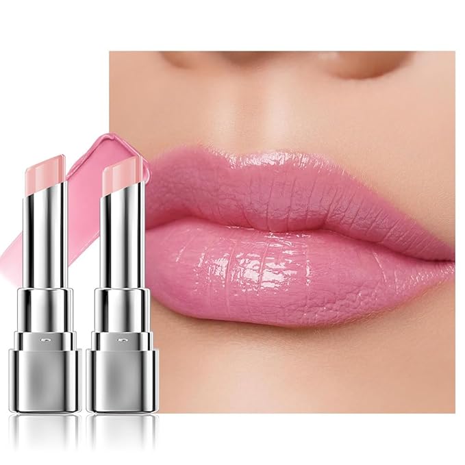 2Pcs Tinted Lip Balm Moisturizing Lipstick – Soft Pale Pink Sheer Hydrating Lip Color for Dry Lips – Nourishing Lip Balm for All Women with a Subtle Natural Scent (S01 & S01)-Velvo Beauty
