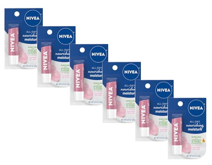 NIVEA A Kiss of Shimmer Radiant Lip Care 0.17 oz (Pack of 6)-Velvo Beauty