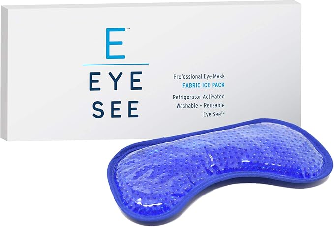 Plush Gel Eye Mask for Puffy Eyes, Blue - Cold Eye mask to Treat Dark Circles, Sinuses, Dry Eyes, and for Allergy Relief - Microwave Safe for Heat Therapy-Velvo Beauty