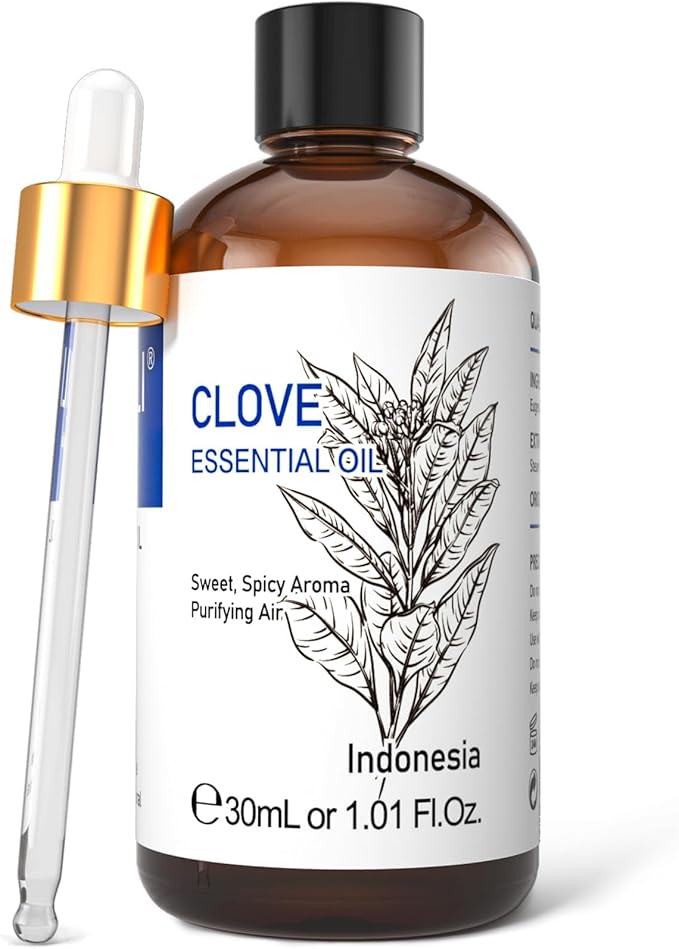 HIQILI 1 Fl Oz Clove Oil for Teeth and Gums, Oral Care, DIY Clean Spray, Aromatherapy, 100% Pure Natural Premium - 30ml-Velvo Beauty