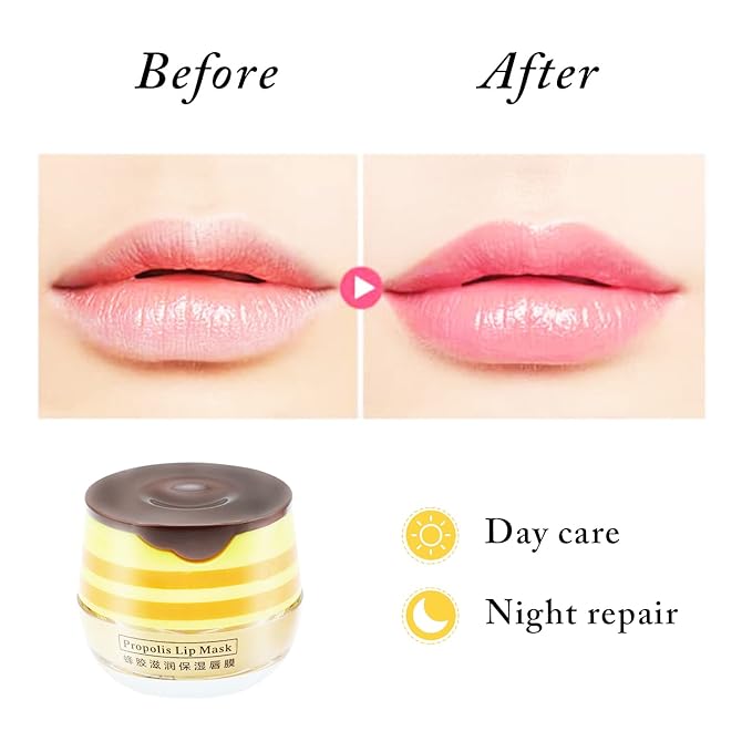 4PCS Bee Lip Balm Honey Lip Balm,Exfoliating Honey Pot Lip Balm Sleeping Lip Mask with Brush, Hydrating & Prevention Dry and Cracked, Lip Scrubs Exfoliator & Moisturizer-Velvo Beauty