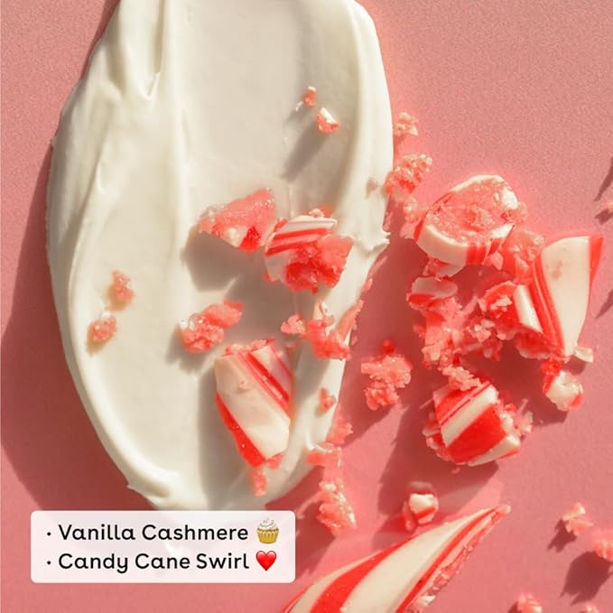 eos Holiday Skin Care Set- Vanilla Cashmere Travel Hand Cream & Candy Cane Swirl Lip Balm, Stocking Stuffers, 1 fl oz Hand Cream + 0.14 oz Lip Balm, 2-Pack-Velvo Beauty