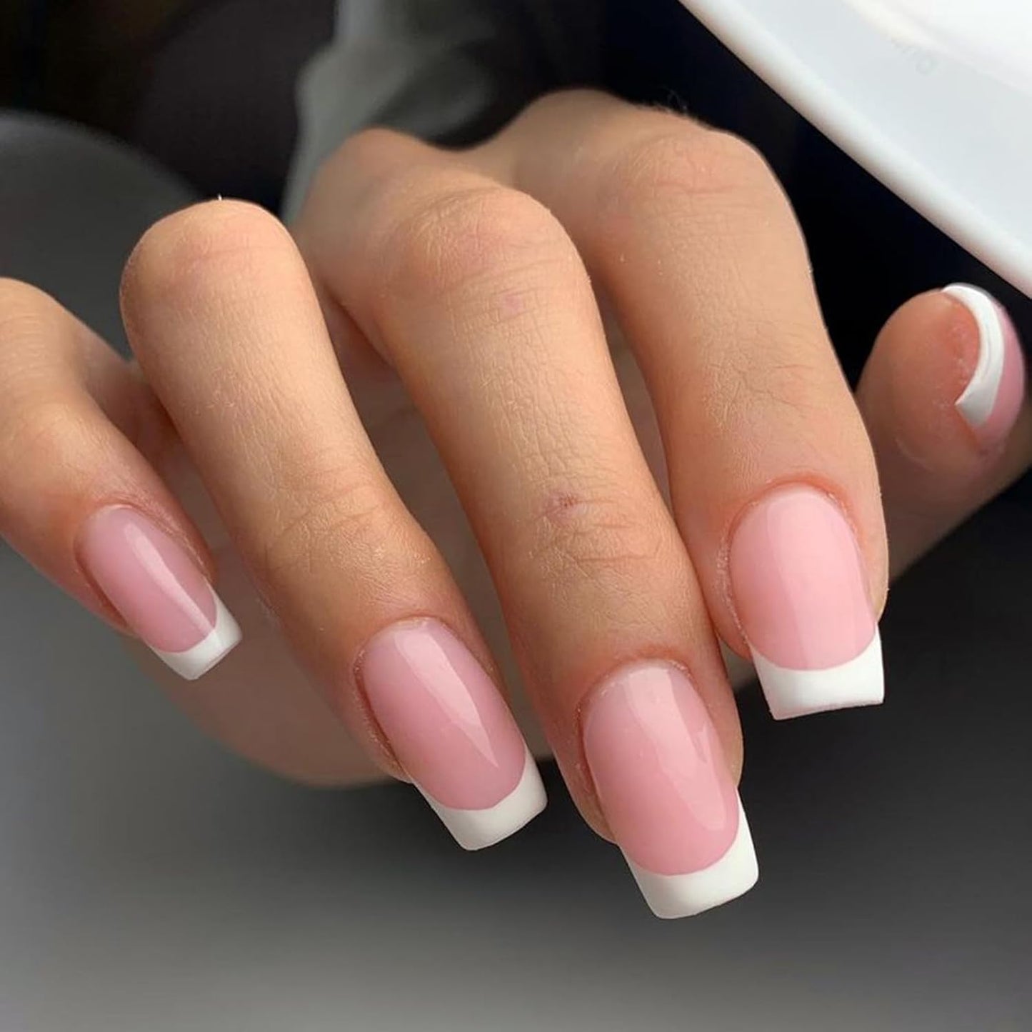 Born Pretty French Manicure Kit, Nail Stamper and 2Pcs Gel Nail Polish, Include Jelly Sheer Pink White Colors for French Tip, U V Light Cure-Velvo Beauty