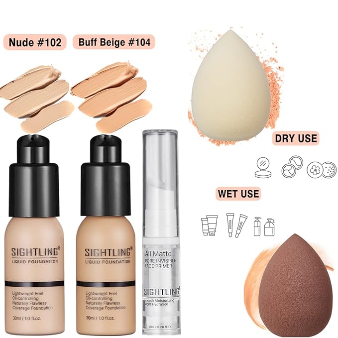 All in One Makeup Gift Kit, Includes 40 Colors Eyeshadow Palette, SIGHTLING Foundation & Face Primer, Winged Eyeliner Stamp, Lipstick Set, Eyebrow Soap, Makeup Sponge for Women Full Kit-Velvo Beauty