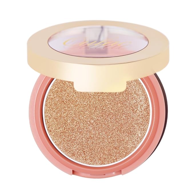 Oulac Shimmery Blush Makeup| 2 in 1 Powdery Cream Blush & Highlighter| Golden Hour Makeup Bronzer Illuminating | Rich Colors &Blendable | Vegan & Cruelty-Free| F08 Glow Gold 4.8g-Velvo Beauty