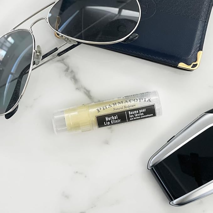 Pharmacopia Chamomile Tangerine Vegan Lip Elixir - Nourishing Vegan Herbal Lip Balm with 100% Natural and 70% Certified Organic Ingredients, 0.25 Oz, Pack of 3-Velvo Beauty