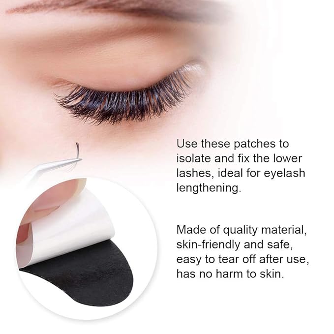 Under Eye Pads, 50 Pairs Eye Gel Pads, Eyelash Extension Pads for Eyelash Extensions Eye Mask Beauty Tool, Black-Velvo Beauty