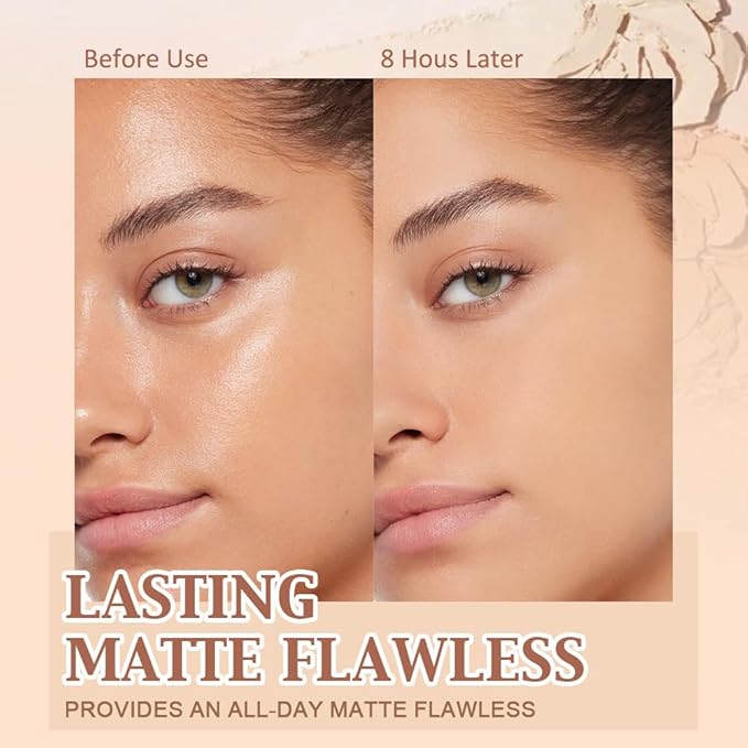 Oil Control Matte Perfection Face Pressed Powder,Matte Smooth Flawless Setting Powder Makeup, Polvo Compacto De Maquillaje, Waterproof Long Lasting, Cruelty Free, 0.35Oz(250 Radiant Sand, 1)-Velvo Beauty