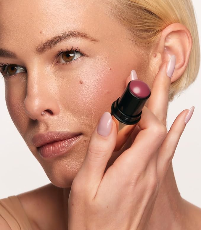 MAKE Beauty Heat Stroke Cream Blush Stick for Cheeks with Natural Hydrating Dewy Finish. Creamy Gel Blush Balm - Shade Slush, Violet Purple Cheek Tint-Velvo Beauty