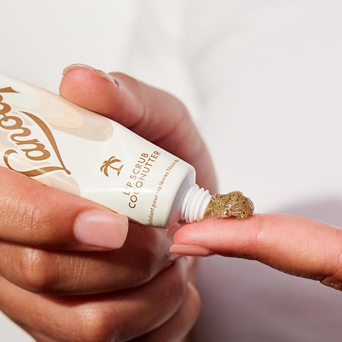 Lanolips Lip Scrub - Natural Lip Exfoliator Made with Lanolin, Vitamin E & Finely Ground Coconut Shells - Gentle Sugar Scrub for Healthy, Soft Lips - Coconutter (.35 oz)-Velvo Beauty