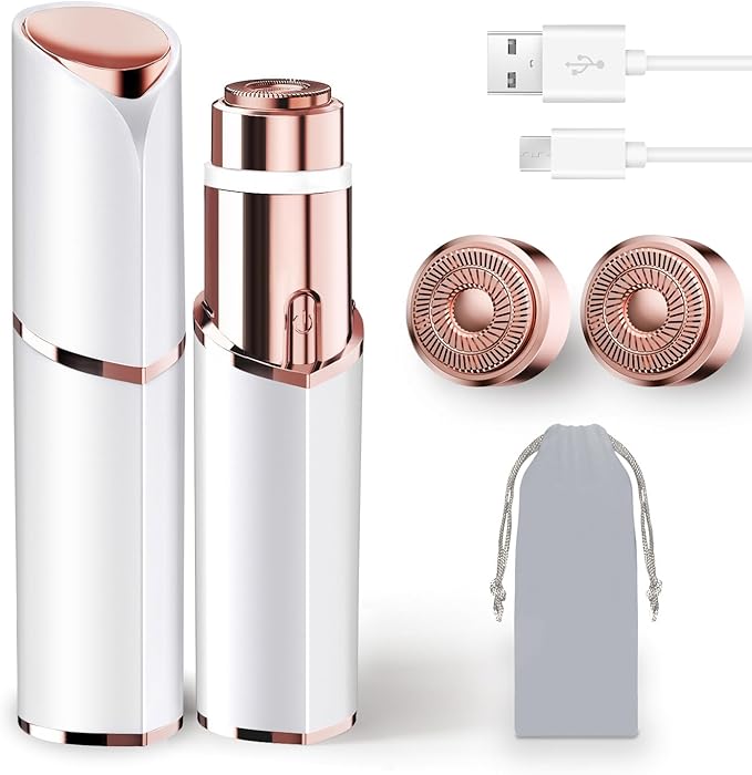 Facial Hair Removal for Women, Portable Lady Shaver, Rechargeable Painless Hair Remover for Face, Upper Lips, Chin, Peach Fuzz-Velvo Beauty