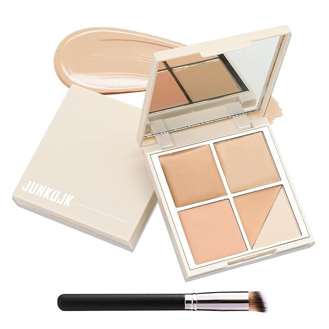 5 Colors Correcting Concealer Palette,Waterproof Long Lasting Cream Contour Palette for Women,Contouring Concealer Liquid Foundation Makeup Palette with Brush 01#-Velvo Beauty
