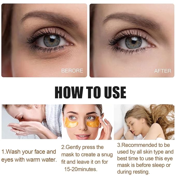 30 Pairs Lip Mask & 24K Gold Gel Eye Masks,Crystal Collagen Eye Patches for Puffy Eyes,Moisture Lip Care Mask Reducing Fine Lines,For Anti-Ageing & Anti Chapped,Effectively Nourishes the Lip&Eye Skin-Velvo Beauty