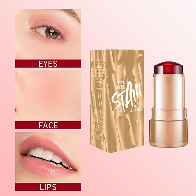 2PCS Jelly Blush Stick, Multi-Purpose Lip & Cheek Stick, Waterproof jelly tint, Moisturizing Cooling Water Jelly Tint Long Lasting cheek stain & lip tint for Women and Girls 02#-Velvo Beauty