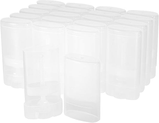 Empty Oval Deodorant Lip Lipstick Balm Tubes Containers Plastic 20PCS 15ML Transparent (15ml, Transparent)-Velvo Beauty