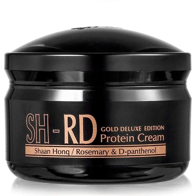 SH-RD Protein Cream Gold Deluxe Edition | Deep Conditioner for Dry Damaged Hair | Leave-In Hair Protein w/Rosemary & Gold Leaf | Repair Split Ends, Promote Shine - 2.71oz/80ml-Velvo Beauty
