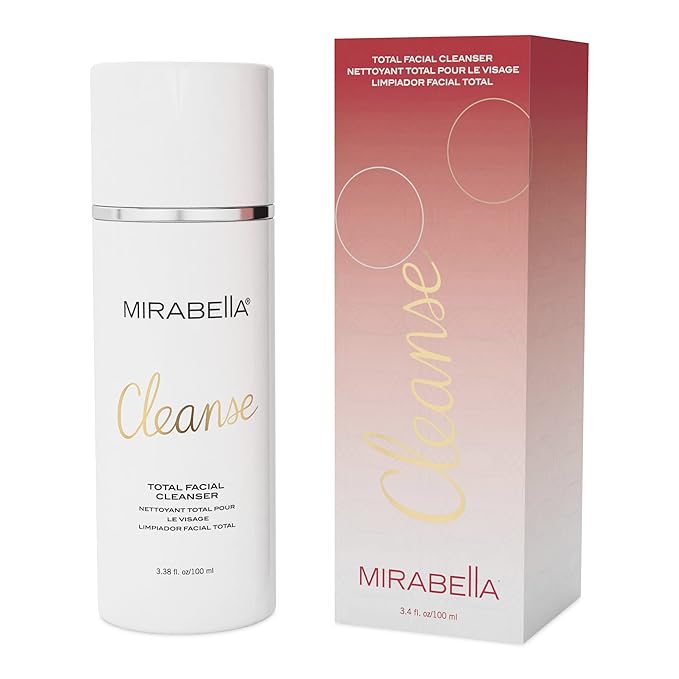 Mirabella Cleanse Total Facial Cleanser - Hydrating Gentle Cream Cleanser for All Skin Types - Face Cleanser & Makeup Remover - Face wash for Sensitive Skin & Oily Skin Formula-Velvo Beauty