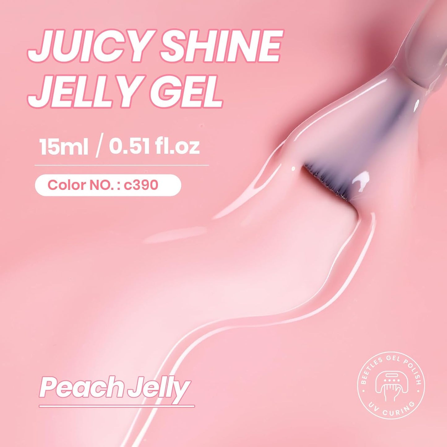 Beetles Nude Pink Gel Nail Polish - 15ml Nude Color Jelly Pink Gel Polish Sheer Translucent Effect Nail Concealer Soak Off UV LED Nail Lamp French Nail Art Gifts for Women Girls-Velvo Beauty