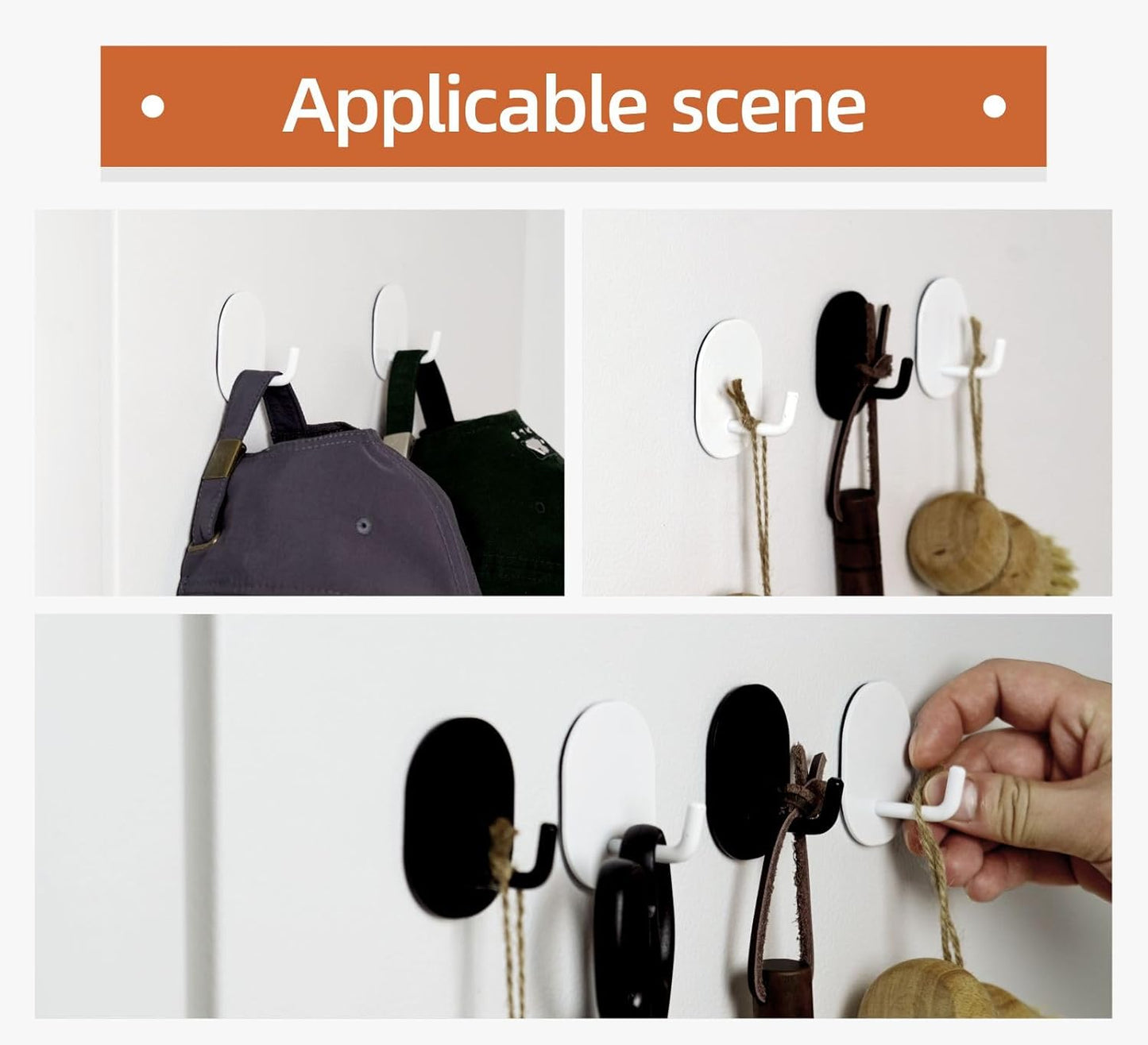 Magnetic Hooks,Strong Hooks for Kitchen, Refrigerator, Wardrobe and Outdoor Grill, Cabin, Hanging Clothes, Keys, Kitchenware(White&Black, 2psc)-Velvo Beauty