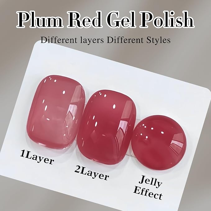 Double Rhythm 0.5Oz Gel Polish Translucent Sheer Neutral Natural Light Milky Same Color Same Bottle 15ML Jelly Gel Polish Art DIY at Home (Brown Purple-A1375)-Velvo Beauty