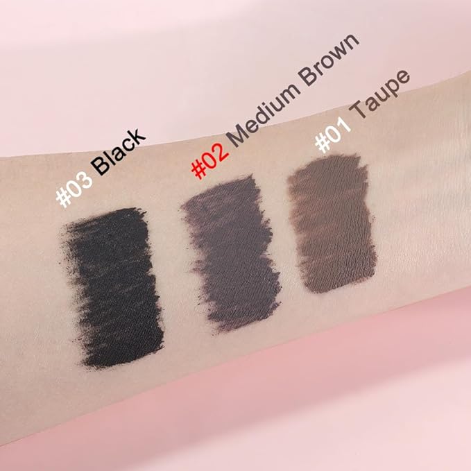 evpct 2-in-1 Tinted Brow Gel & Clear Brow Setting Glue Eyebrow Gel Kit - Strong Hold 24HR Waterproof Smudgeproof Eyebrow Makeup for Natural Soft Full Brows, Brows Enhancer Mascara Makeup - Dark Brown-Velvo Beauty