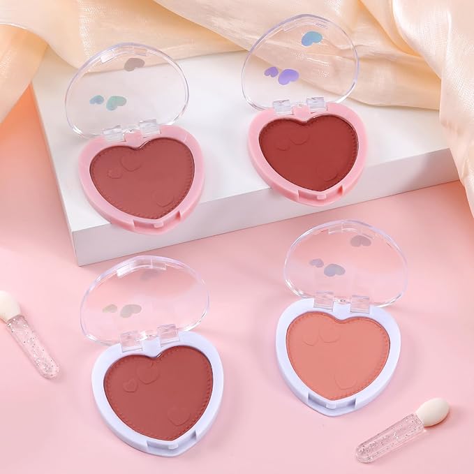 Boobeen Powder Blush Matte Pressed Blush Palette, Highly Pigmented Cream Pink Blusher for Cheeks, Blusher Compact Powder Makeup Lightweight Easily Blends, Single Color Rouge Powder-Velvo Beauty