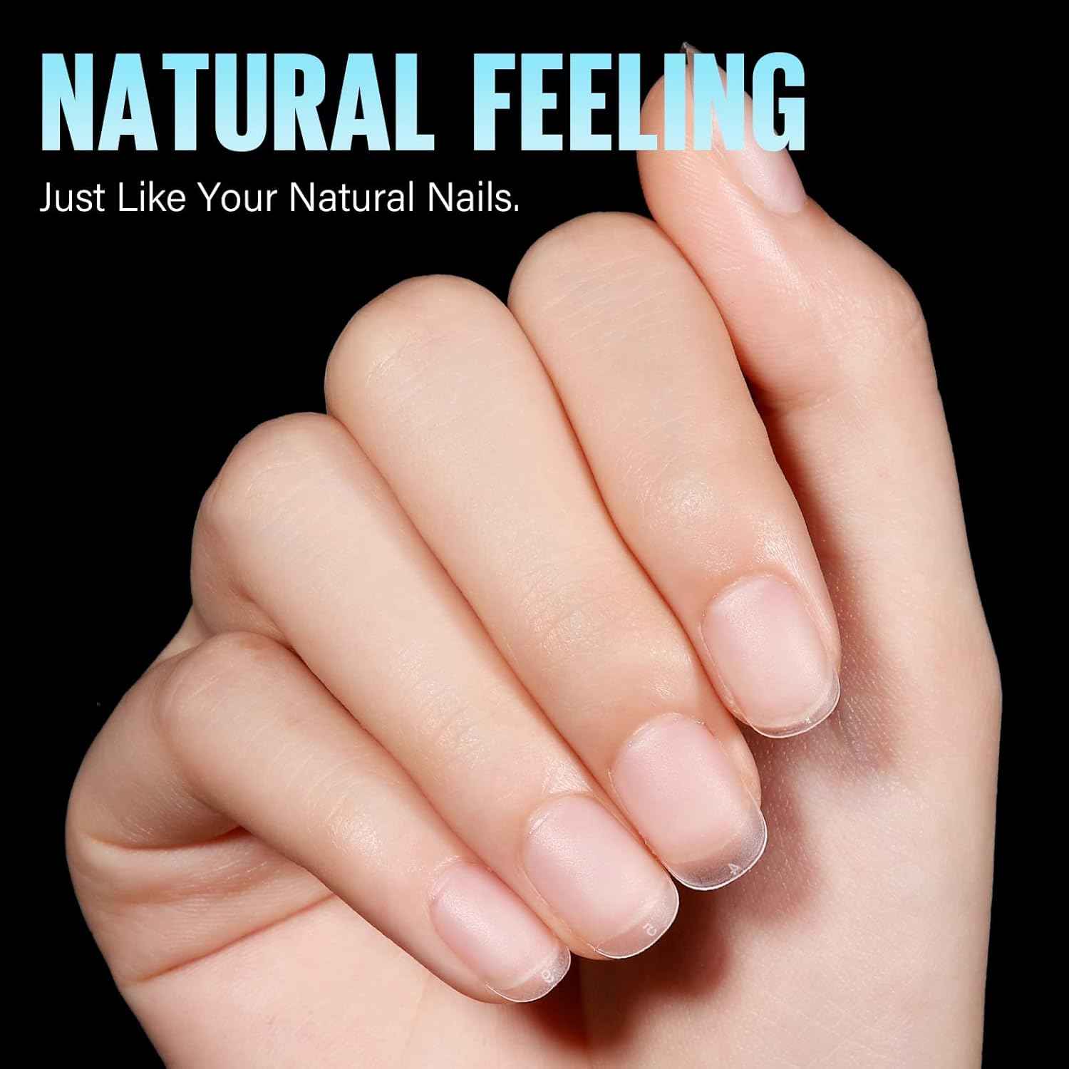 TOMICCA Extra Short Oval Nail Tips, Acrylic Double Sided Matte Fake Nails for Extension,240Pcs 15 Sizes Press On Nail Tips for Home DIY Art Women Girls-Velvo Beauty