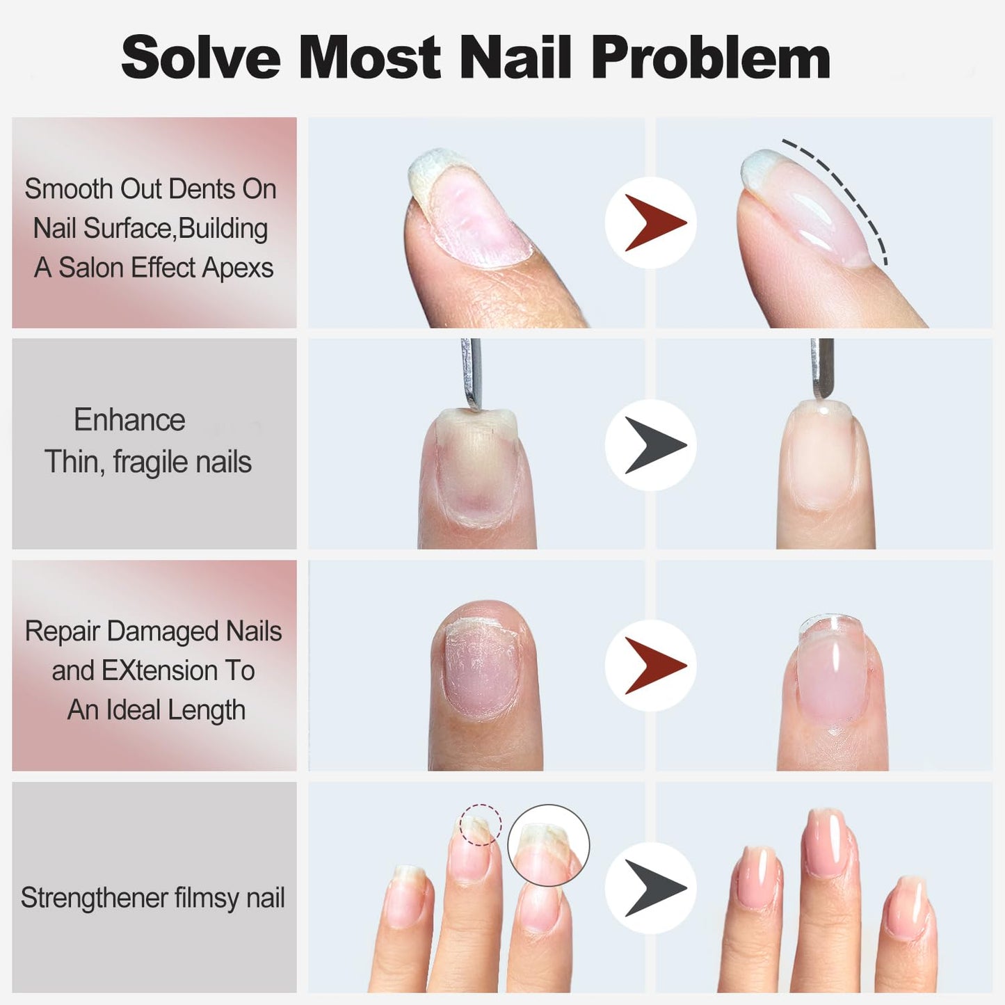 FZANEST Hema Free Rubber Base Builder Gel For Nails, Rubber Base Coat for Nail Strengthen Apex Building Extension Long Lasting Protect in A Bottle Soak Off UV LED Clear Gel Nail Polish-Velvo Beauty