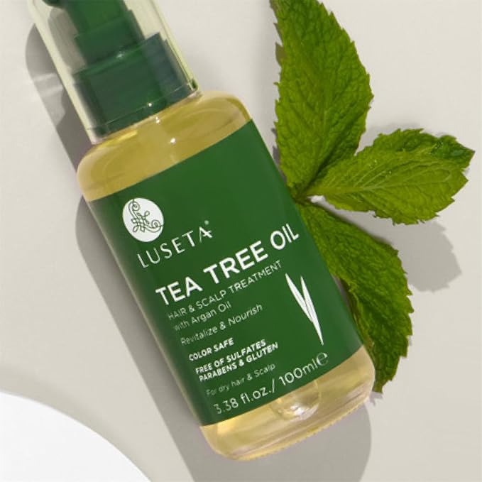 Luseta Tea Tree Oil for Hair, Hair Serum for For Damaged and Oily Hair, Revitalizing & Nourishing for Healthy Hair Color Safe Hair Oil 3.38 Fl oz-Velvo Beauty