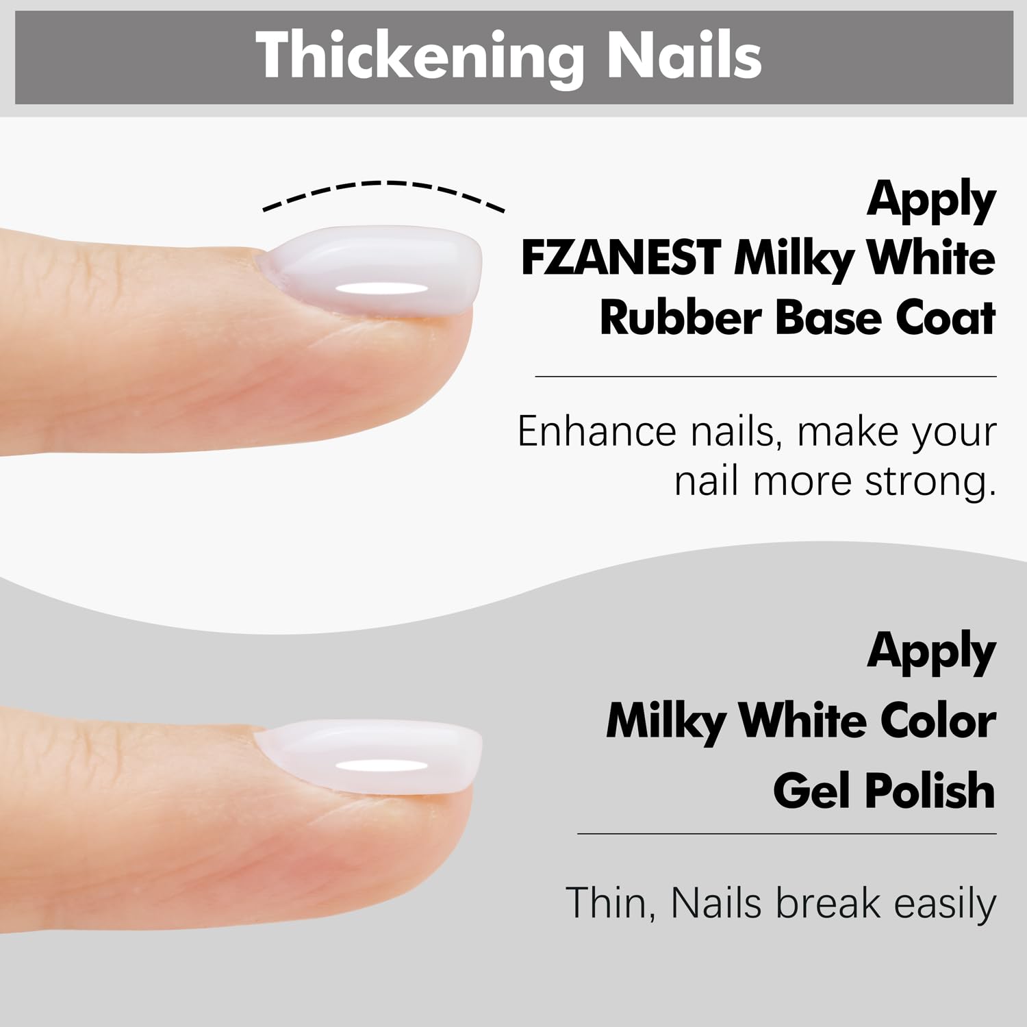FZANEST Builder Gel for Nails, Milky White Gel Polish Rubber Base For Nails Strengthener Extension Apex Building Repair UV LED Color Base Nail Polish in Bottle-Velvo Beauty