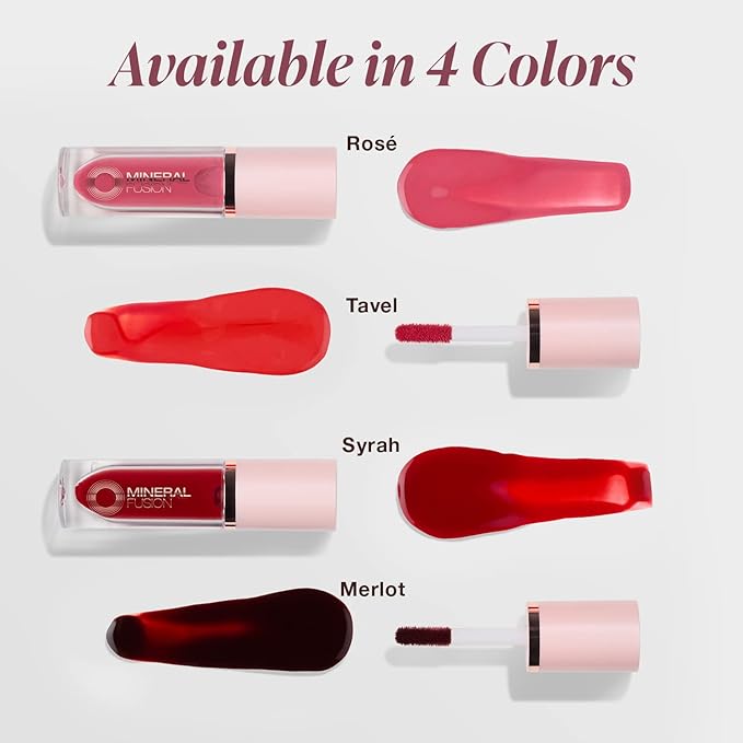 Mineral Fusion 2-in-1 Lip & Cheek Stain Rose, 0.10 fl oz, Rosey Pink hydrating, long-lasting, matte lip and cheek color-Velvo Beauty