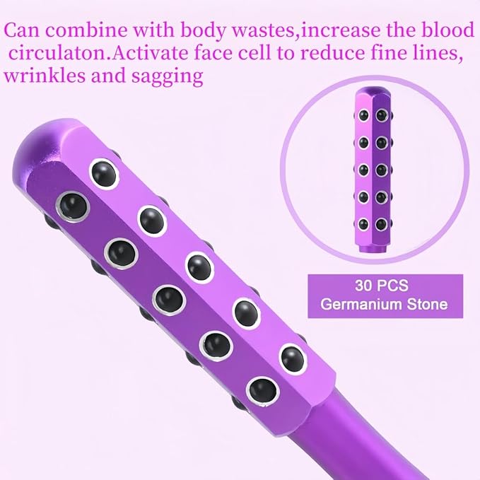 KOTOMI Radiance Beauty Roller,Up Lifting Facial Massage Roller, 30 Germanium Stone Face Sculpting Tool, Facial Roller for Face Beauty Massage, Helps Blood Circulation, Reduces Puffiness-Velvo Beauty