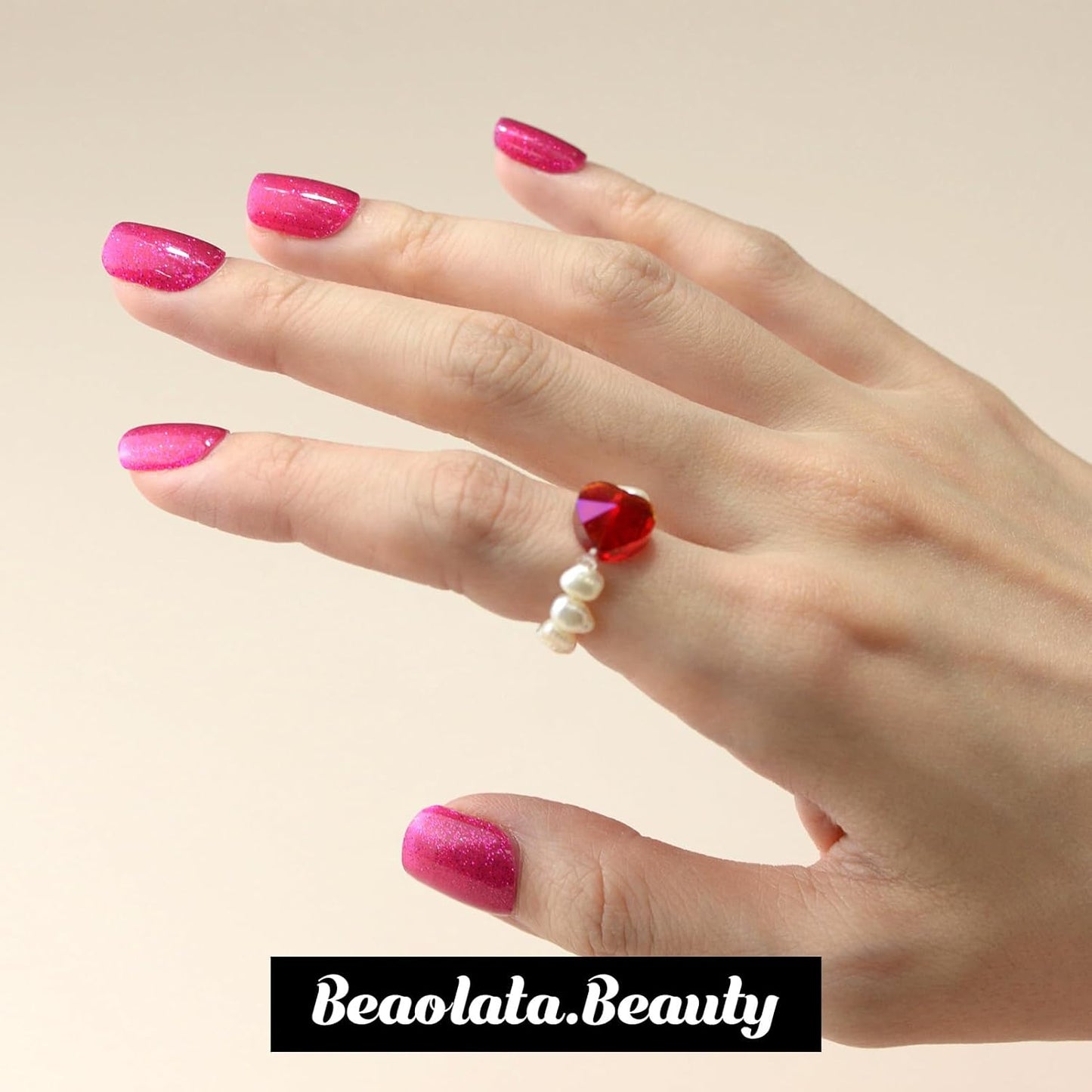 Nail Polish Strips, 32PCS Salon Quality Wraps, Long Lasting Gel Nail Stickers for Women Easy Apply& Remove (Fuschia Box Pink)-Velvo Beauty