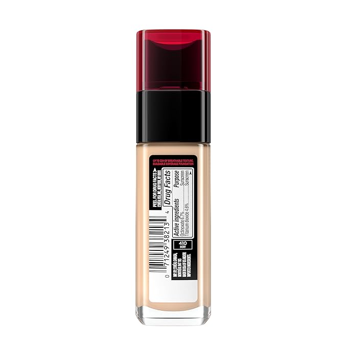 L'Oreal Paris Makeup Infallible Up to 32 Hour Fresh Wear Lightweight Foundation, 410 Ivory, 1 Fl Oz, Packaging May Vary-Velvo Beauty
