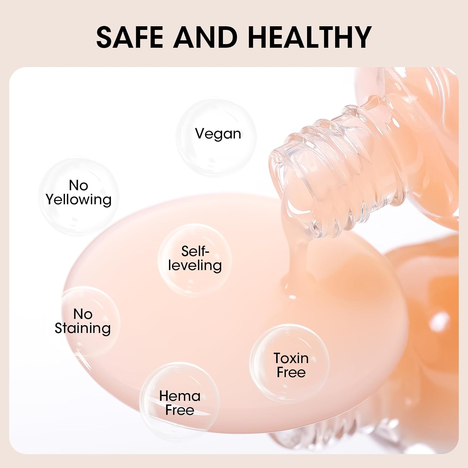 GELLEN Clear Nail Polish Ridge Filling Base Coat, Nail Strengthener and Growth, Ridge Filler For Nails, Hydrate Strengthen Nourish Damaged Dry Natural Nails, Shea Butter & Vitamin E & Protein Formula-Velvo Beauty