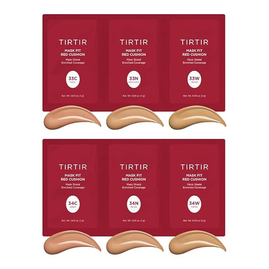 TIRTIR Mask Fit Red Cushion Foundation *Trial Kit* #Medium Deep | Japan's No.1 Choice for Glass skin, Long-Lasting, Lightweight, Buildable Coverage, Semi-Matte-Velvo Beauty