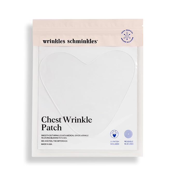 Wrinkles Schminkles Chest Wrinkle Patch - Reusable Silicone Smoothing Pads for Cleavage & Body, Reduce Wrinkles & Stretch Marks, Sensitive Formulated, Secret to Radiant Skin (1 Pack)-Velvo Beauty