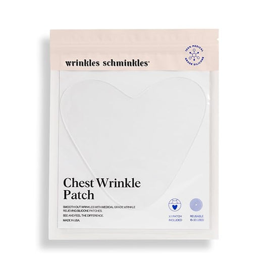 Wrinkles Schminkles Chest Wrinkle Patch - Reusable Silicone Smoothing Pads for Cleavage & Body, Reduce Wrinkles & Stretch Marks, Sensitive Formulated, Secret to Radiant Skin (1 Pack)-Velvo Beauty