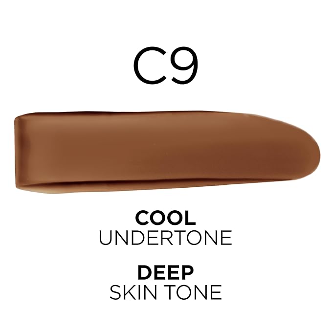 L'Oreal Paris True Match Super-Blendable Foundation, Medium Coverage Liquid Foundation Makeup, C9, Deep, 1 Fl Oz-Velvo Beauty