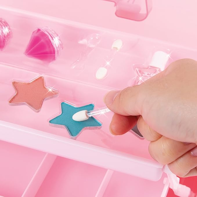 3C4G Pink and Gold Hard Case Makeup Storage Set - Kids Makeup Kit for Girls and Teens - Includes Storage Case, 5 Eyeshadows, 1 Blush, 2 Lip Glosses & 1 Nail Polish - Ages 8+ by Make It Real-Velvo Beauty