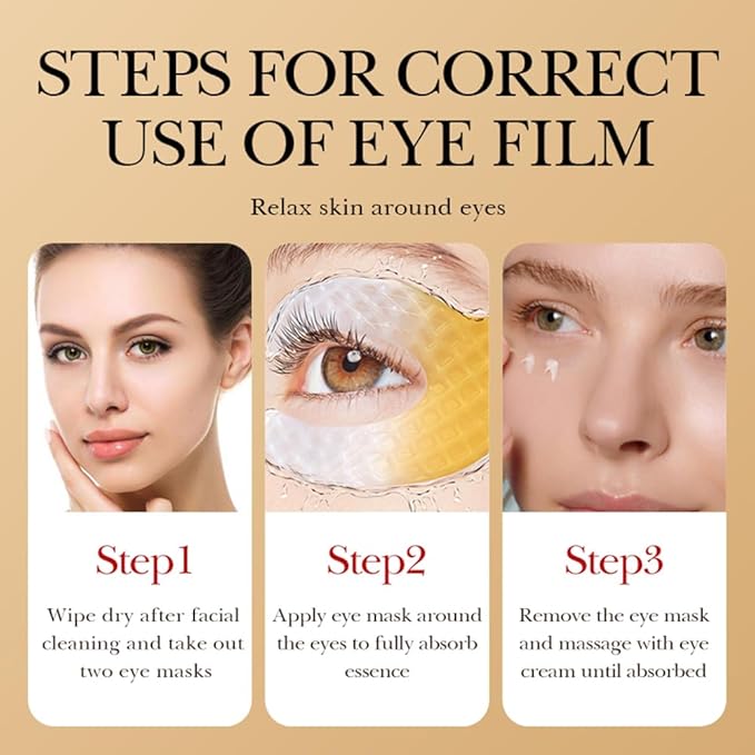 3D Crescent Design Under Eye Patches (5 Pairs) - Crystal Under Eye Mask with Eye Cream, Specifically for Canthus Wrinkles and Dryness Around the Eyes (Crystal)-Velvo Beauty