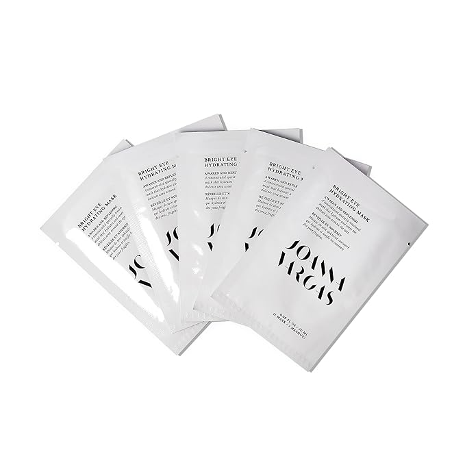 Joanna Vargas Bright Eye Hydrating Mask. Concentrated Ultra-Luxe Bamboo Hydration Sheet Masks Target Dark Circles, Expression Lines and Skin Tone. 5 Sheets (0.35 oz/sheet)-Velvo Beauty