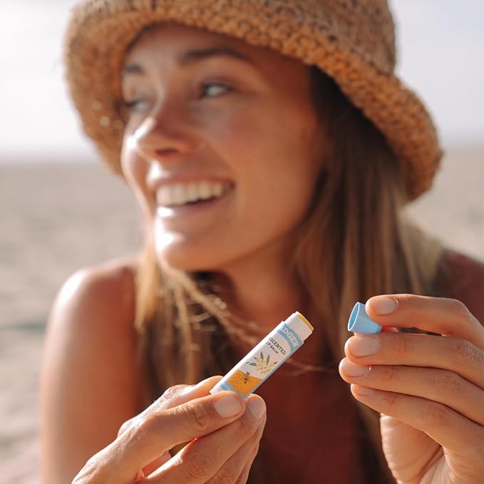 Badger - Classic Lip Balm, Unscented, Made with Organic Olive Oil, Beeswax & Rosemary, Certified Organic, Moisturizing Lip Balm, 0.15 oz (4 Pack)-Velvo Beauty